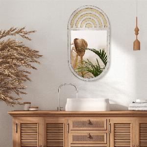 HOMCOM Wandspiegel in Rattanoptik 50x90cm Holzrahmen weiß jetzt 2790  20 Rabatt