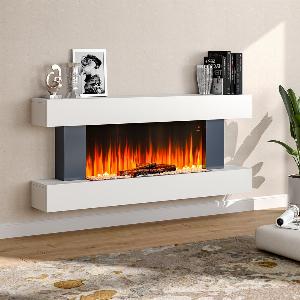 Wall MountedFreestanding Electric Fireplace with Mantel