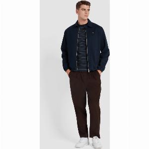 Hawtin Relaxed Tapered Fit Cord Drawstring Trousers In Farah Chocolate