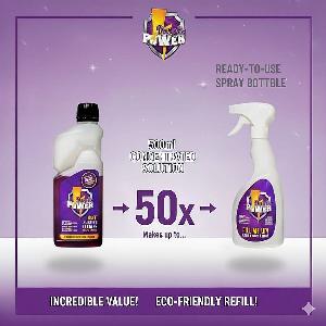 Purple Power All Purpose Cleaning Kit 500ml  up to 50 Bottles Super Concentrate  Foam 500ml and Refillable Trigger Spray Bottle