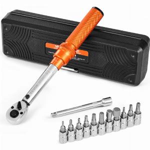 Click Torque Wrench Set 14 Inch Drive 20200lbfin 23226Nm 72Tooth Orange