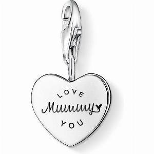 THOMAS SABO Classic Silver Love You Mummy Mini Heart Charm For Women