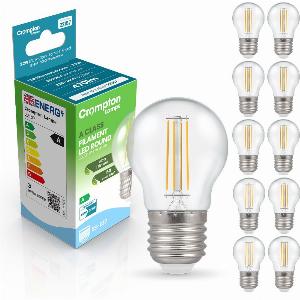 Crompton Golfball LED Light Bulb UltraEfficient E27 22W 40W Eqv Warm White 10Pack AClass Clear