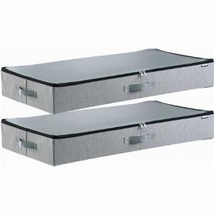 VEVOR Unterbettkommode Unterbettaufbewahrungstasche 2 Stk 85x43x12cm Unterbettbehälter mit Deckel Aufbewahrungsbox für Kleidung Schuhe Schlafzimmer Kleideraufbewahrungstasche 45 L