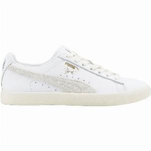 Puma Clyde Base Trainer Puma White  Whisper White  Puma Team Gold