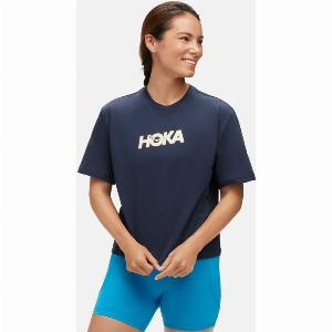 HOKA Womens Graphic SS TShirt in Outer Space Size XS