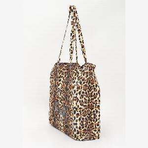 Shopping bag animalier da donna con logo prima 35  ora 27  23