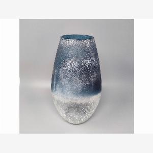 Vaso blu in vetro satinato anni 70 ora a 304  con il 20 di sconto