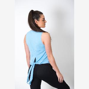 Knot Back Cotton Vest in Baby Blue
