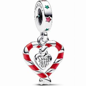 Pandora Candy Cane SterlingsilberAnhänger mit kristallklarem SeeGrün