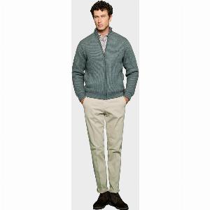 Maglia full zip imbottita in lana e cashmere
