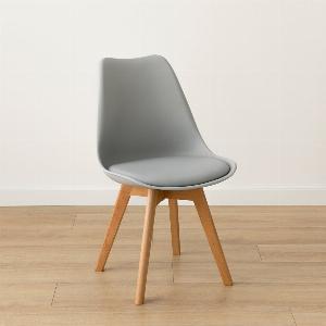 Ensemble 4 chaises polypropylène gris Scandinavian
