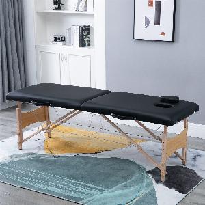 HOMCOM Table de massage Lit de massage pliante  2 zones portable sac de tranport inclus hauteur réglable 186L x 60l x 5881H cm noir