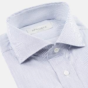 Camicia millerighe blu elasticizzato popeline giza 87 collo stile collo francese basso