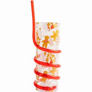 Enjoy 25 Off on Assorted Colour Christmas Drinks Cups with Curly Straws