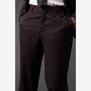 Burton Mens Burgundy Slim Fit Tuxedo Suit Trousers Size 32R