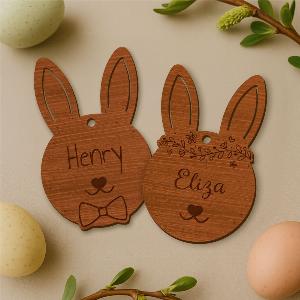 Customised Easter Bunny Hanging Decorations with Name  Set of 2 Now 1099 35 Off