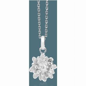 John Greed Tempest Silver November Birth Flower Chrysanthemum Necklace