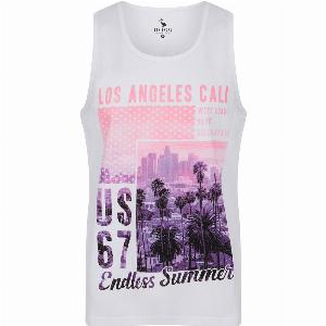 Vests Endless Motif Print Cotton Vest Top in Bright White  South Shore  M  Tokyo Laundry