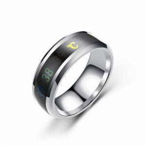 Intelligent Temperature Sensitive Titanium Steel Mood Ring in 5 Colors for Women and Men Waterproof Emotion Feeling Jewelry 6 blue