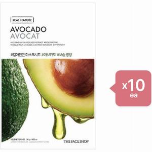 THE FACE SHOP  Maschera Viso Real Nature Avocado  Set 10pz 459 