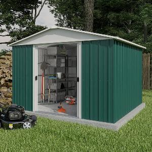 Enjoy 7 Discount on 10 x 10 Yardmaster Green Metal Shed 303m x 298m