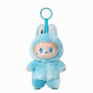 Porteclés en peluche Labubu populaires Poupée en peluche courte douce tendance Rabub Pendentif de dessin animé mignon pour sac décole sac à main voiture vert