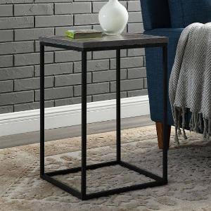 Enjoy 58 Off the Arcata Square Wooden Side Table with Dark Concrete Finish