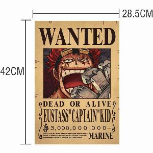 Nuovo Anime One Piece Rufy 3 Miliardi di Bounty Wanted Poster Quattro Imperatori Kid Action Figure Decorazione Della Parete Depoca Poster Giocattoli