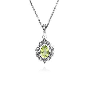 Enjoy 8 discount on a sterling silver Art Deco style peridot and marcasite necklace