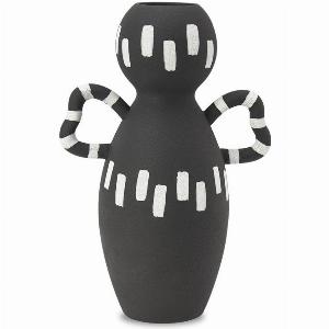 Liang and Eimil Domino Ceramic Vase  Black  White