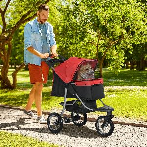 PawHut klappbarer Hundebuggy 1095 x 545 x 1065 cm für Hunde bis 25 kg rot
