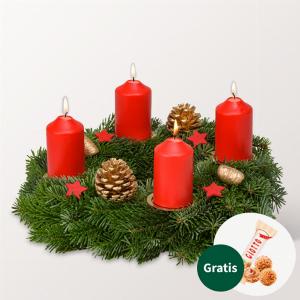 33 Rabatt auf einen rotgoldenen Adventskranz Durchmesser 30 cm
