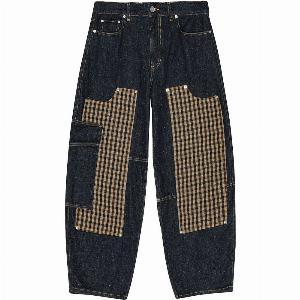 Enjoy 50 Discount on Ganni Neppy Jeans Trousers in Navy Blue
