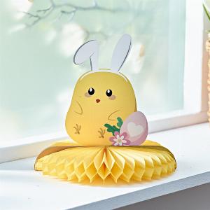 Deko Aufsteller Küken mit Hasenohren aus Papier