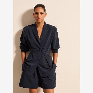 Stefanel  Shacket con cintura Donna Blu scuro Taglia 48