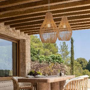 Enjoy 17 Discount on Natural Rattan and Bamboo Pendant Light with Metal Frame