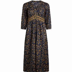 Weird Fish Kerina Organic Cotton Printed Midi Dress Ink Size 20