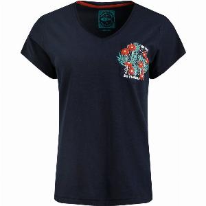 Weird Fish No Rain No Flowers Organic Cotton Slub Pocket TShirt Navy Size 14