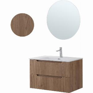 Sconto dell11 su Mobile Bagno Sospeso in Rovere con Lavabo e Specchio