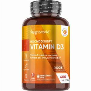 Vitamin D3 4000 IE  400 Vitamin D3 Tabletten  Zur Unterstützung der Knochen und der Abwehrkräfte