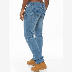 Mens Straight Fit Bleach Denim Jeans EZ243  Enzo Designer Now 1799