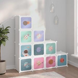 Berkfield Home Cube Storage Cabinet for Kids with 10 Cubes White PP
