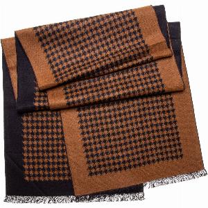 Schal Seidenflanell Hahnentritt schwarz braun