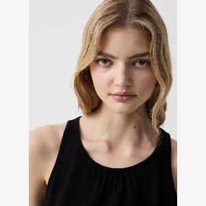 OVS Sleeveless Cotton Dress Frau Schwarz Größe XXL