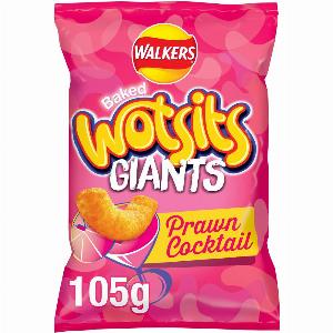 Walkers Wotsits Giants Prawn Cocktail Sharing Snacks Crisps 105g