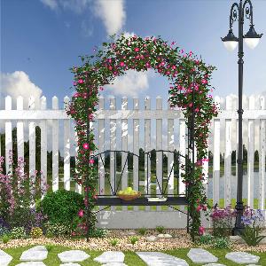 Outsunny Arche Jardin avec Banc 2 Places pour Plantes Grimpantes Fleurs Décor Mariage Cérémonie   Aosom France