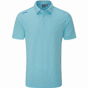 Ping 2025 geo camo golf polo shirt  crystal blue  xl