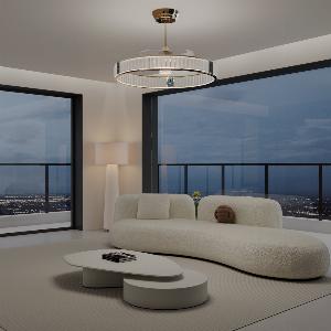 Get 11 Discount on a Chic Gold Ceiling Fan with Light and Crystal Detail