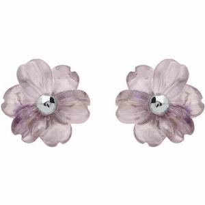 Sterling Silver Blue John Tuberose 8mm Dahlia Stud Earrings